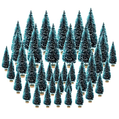 Christmas Tree Miniatures - 38Pcs Snow Trees with Base