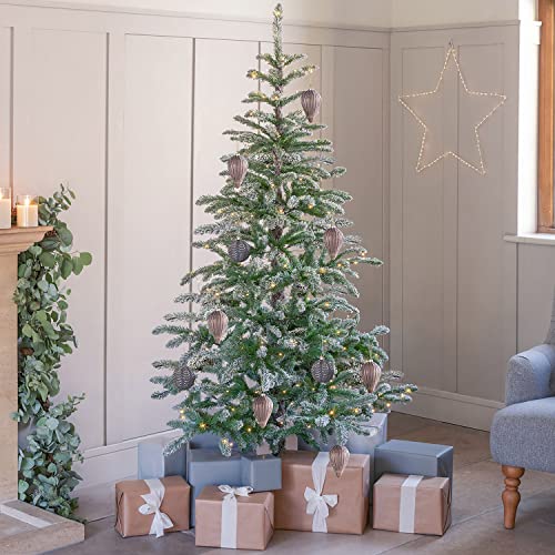 Christow Snowy Christmas Tree 6ft, Luxury Wispy Alpine Fir, Realistic Sparse Artificial Tree With Stand (tree skirt not included)