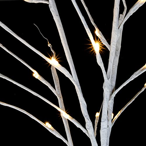 White Birch Tree with 64 Warm LEDs for Christmas
