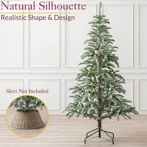 Christow Snowy Christmas Tree 6ft, Luxury Wispy Alpine Fir, Realistic Sparse Artificial Tree With Stand (tree skirt not included)