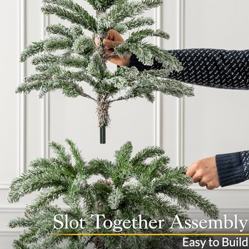Christow Snowy Christmas Tree 6ft, Luxury Wispy Alpine Fir, Realistic Sparse Artificial Tree With Stand (tree skirt not included)