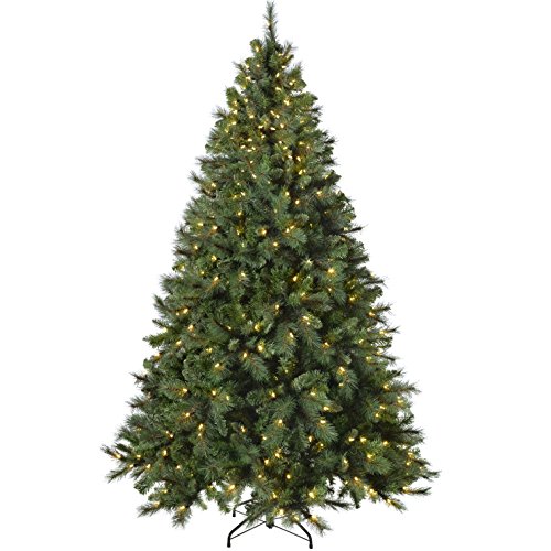 7ft Pre-Lit Victorian Pine Christmas Tree with LED Lights