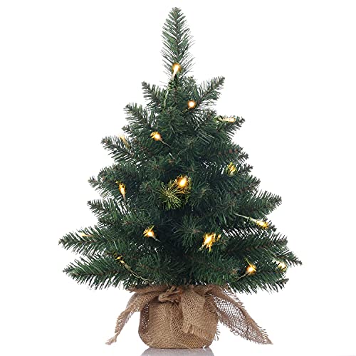 20 inch Pre-Lit Artificial Mini Christmas Pine Tree
