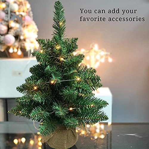 20 inch Pre-Lit Artificial Mini Christmas Pine Tree
