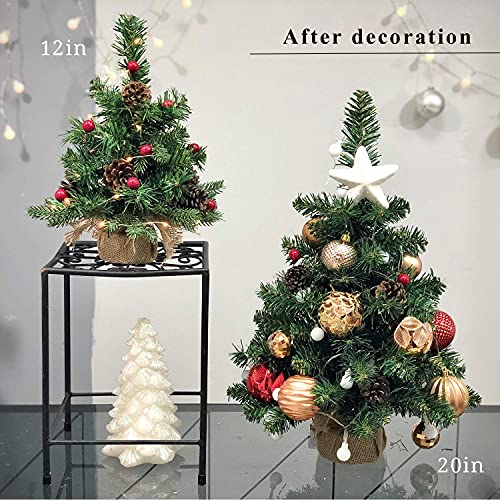 20 inch Pre-Lit Artificial Mini Christmas Pine Tree