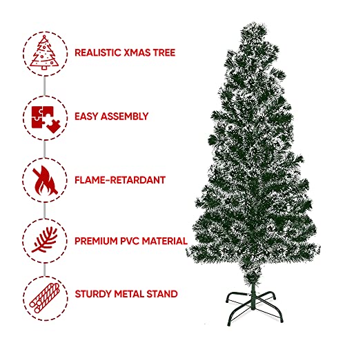 ASAB Artificial Christmas Tree With Metal Stand | Realistic Bushy Xmas Tree Branches | Freestanding Natural Look Christmas Tree | Easy To Assemble | Christmas Home Decor (4ft Snow Tips)