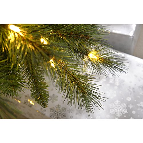 7ft Pre-Lit Victorian Pine Christmas Tree with LED Lights