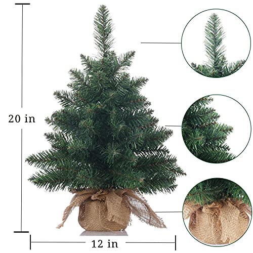 20 inch Pre-Lit Artificial Mini Christmas Pine Tree