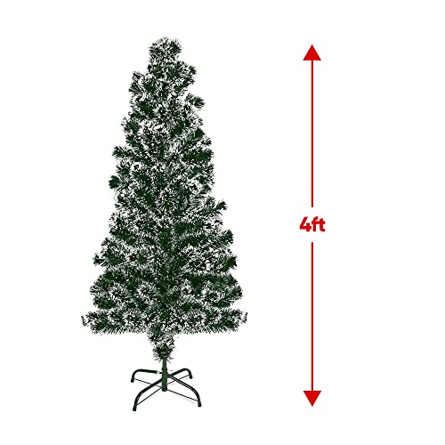 ASAB Artificial Christmas Tree With Metal Stand | Realistic Bushy Xmas Tree Branches | Freestanding Natural Look Christmas Tree | Easy To Assemble | Christmas Home Decor (4ft Snow Tips)