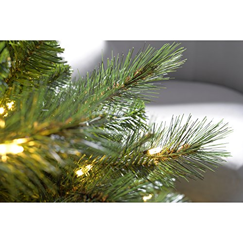 7ft Pre-Lit Victorian Pine Christmas Tree with LED Lights