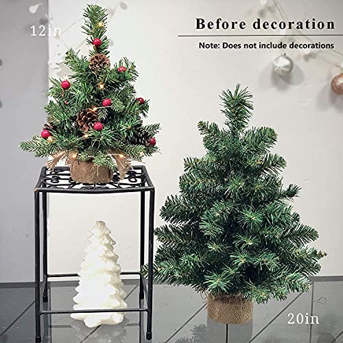 20 inch Pre-Lit Artificial Mini Christmas Pine Tree