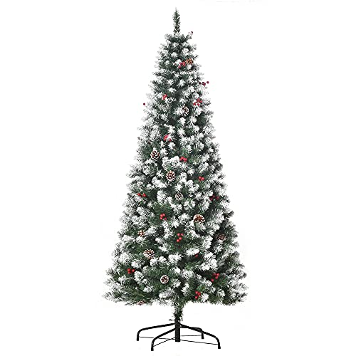 6FT Artificial Xmas Tree with Red Berries and Pinecones