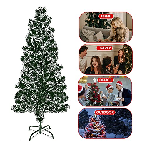 ASAB Artificial Christmas Tree With Metal Stand | Realistic Bushy Xmas Tree Branches | Freestanding Natural Look Christmas Tree | Easy To Assemble | Christmas Home Decor (4ft Snow Tips)