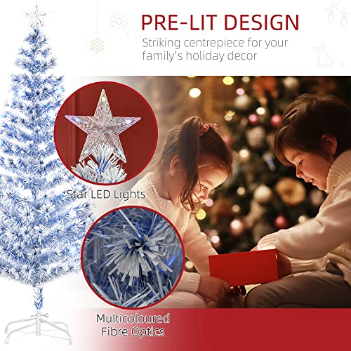 6FT Fibre Optic Christmas Tree w/LED Lights