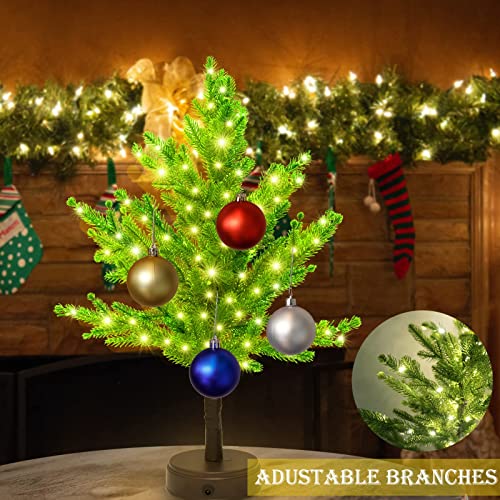 Mini Christmas Tree with 80 LED Lights & Ornaments