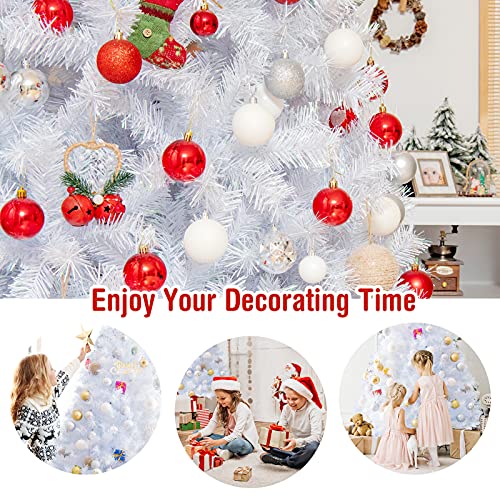 Realistic 5FT White Christmas Tree with Metal Stand