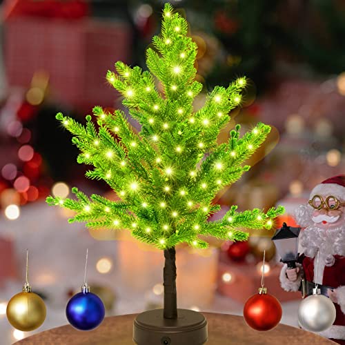 Mini Christmas Tree with 80 LED Lights & Ornaments