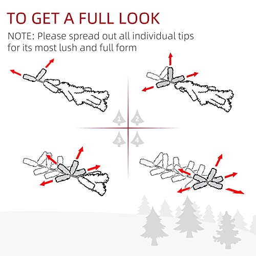 HOMCOM 6FT Artificial Pine Pencil Slim Tall Christmas Tree with Branch Tips Xmas Holiday Décor with Stand White