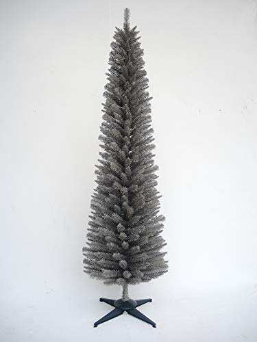 6ft Grey Pine Pencil Slim Artificial Christmas Tree
