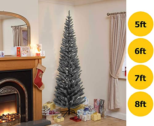 6ft Grey Pine Pencil Slim Artificial Christmas Tree