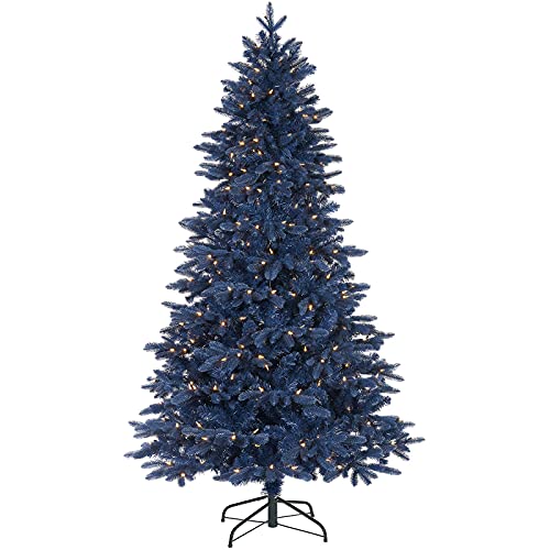 Sapphire Blue Christmas Tree with 350 LED Lights, 7ft