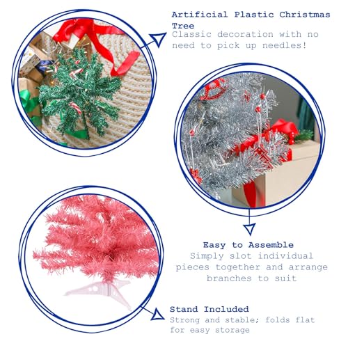 2ft (60cm) Artificial Christmas Tree - Pine Indoor Xmas Tree With Stand - Desktop and Tabletop- By Harbour Housewares