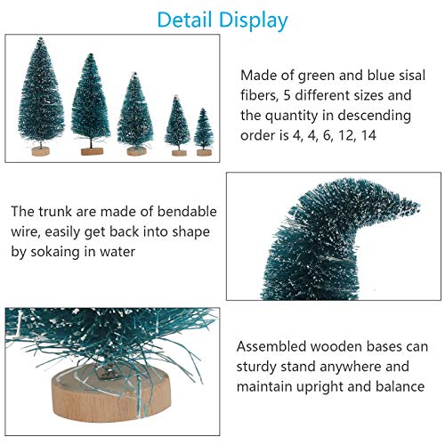 Mini Christmas Tree Set with Wooden Base