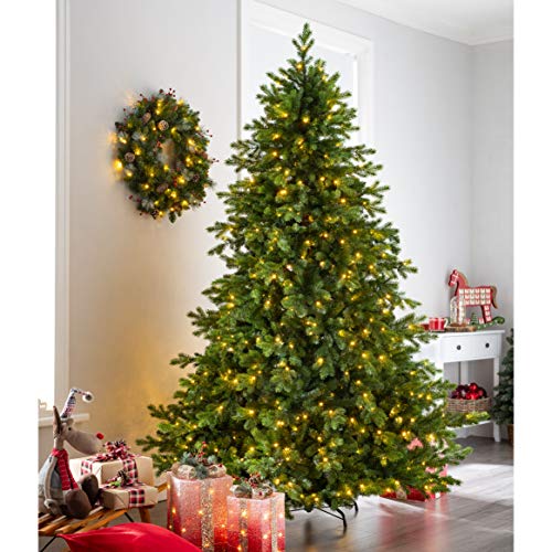 Pre-lit Balsam Fir Christmas Tree - 600 LED Lights, 7ft