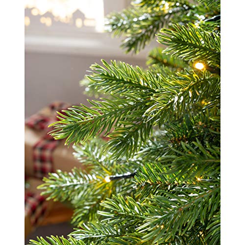 Pre-lit Balsam Fir Christmas Tree - 600 LED Lights, 7ft