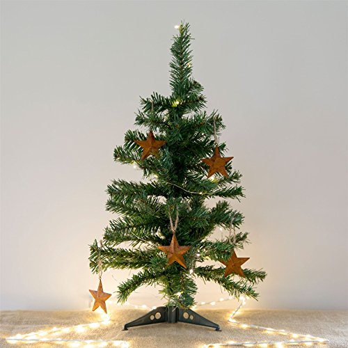 2ft (60cm) Artificial Christmas Tree - Green Pine Indoor Xmas Tree With Stand - Desktop and Tabletop- By Harbour Housewares