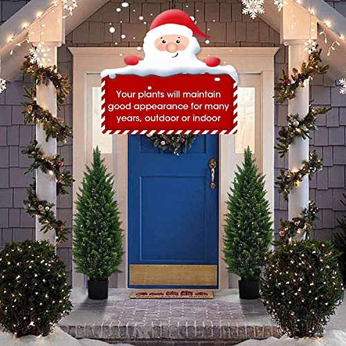 DLD Artificial Trees - Indoor Christmas Tree with Sunlight Resistant Foliage - Set of 2 Artificial Plants for Home and Office - Lifelike Artificial Trees for Christmas Decorations