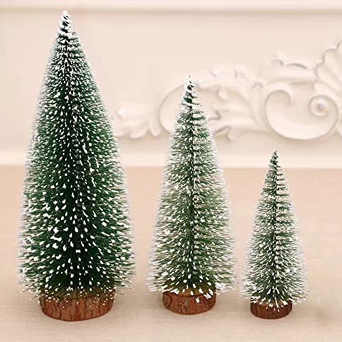Mini Christmas Tree Set-30cm&25cm&15cm Small Artificial Tabletop Snow Covered Tiny Desktop Christmas Tree