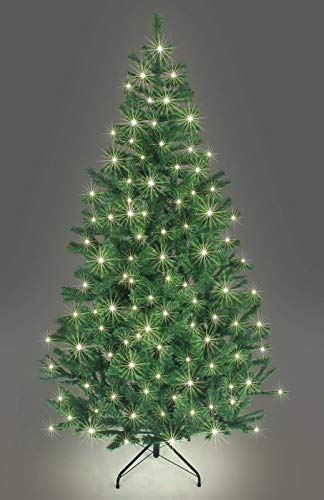 6Ft Pre-Lit Alaskan Pine Christmas Tree, Multicolour LEDs