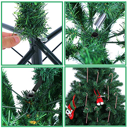 VEYLIN 6ft Christmas Tree - 700 Tips, Metal Stand