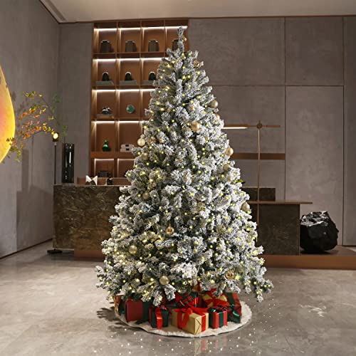 Snow Flocked Pre-Lit Christmas Tree with LED Lights - 7FT