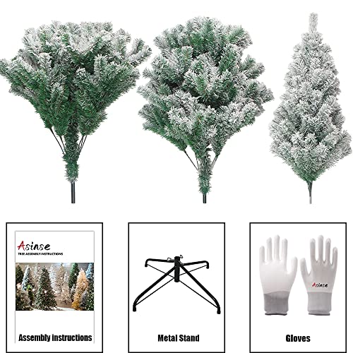 Snow Flocked Pre-Lit Christmas Tree with LED Lights - 7FT