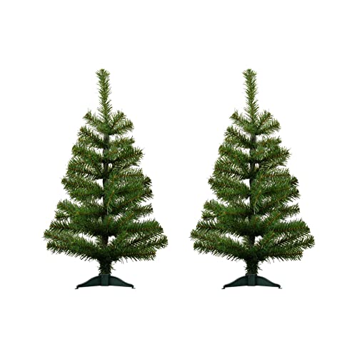 2-Pack 2ft Green Pine Artificial Christmas Trees