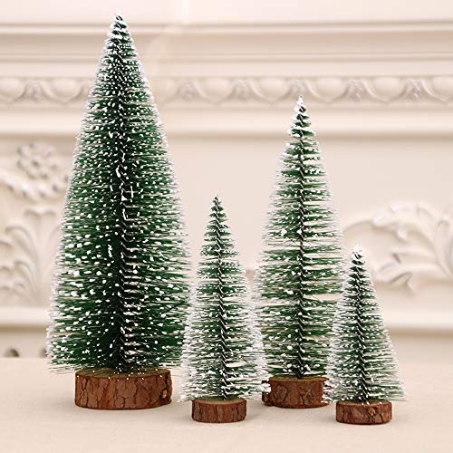 Snowy Sisal Trees: 8 Mini Christmas Tree Set