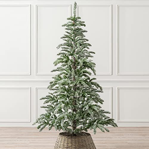 Christow Snowy Christmas Tree 6ft, Luxury Wispy Alpine Fir, Realistic Sparse Artificial Tree With Stand (tree skirt not included)