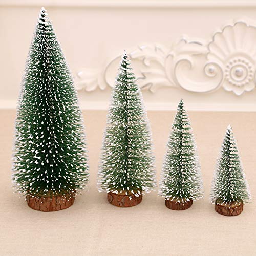Snowy Sisal Trees: 8 Mini Christmas Tree Set