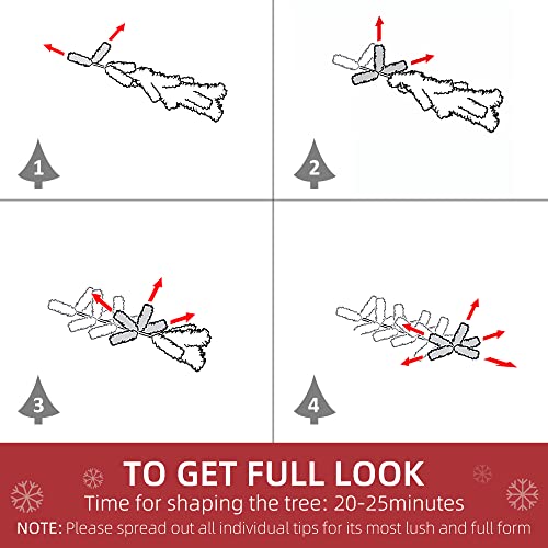 HOMCOM 5 Ft Snow Flocked Christmas Pine Tree