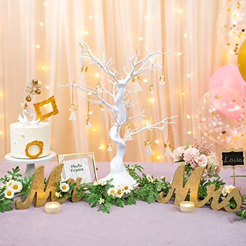 Sziqiqi White Twig Tree Wedding Easter Centrepieces for Tables Decoration, Artificial Easter Tree for Centerpiece for Weddings Christmas Easter Birthday Party Tabletop Decoration, 58cm Height