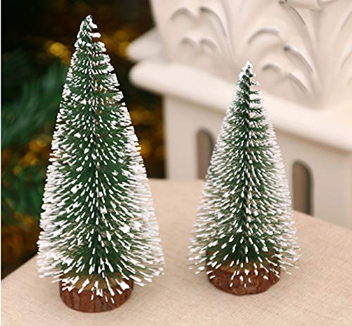 Snowy Sisal Trees: 8 Mini Christmas Tree Set
