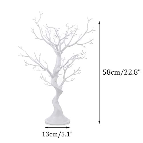 Sziqiqi White Twig Tree Wedding Easter Centrepieces for Tables Decoration, Artificial Easter Tree for Centerpiece for Weddings Christmas Easter Birthday Party Tabletop Decoration, 58cm Height
