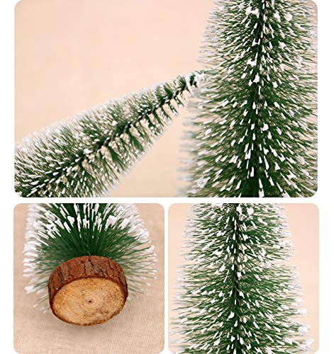 Snowy Sisal Trees: 8 Mini Christmas Tree Set