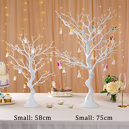 Sziqiqi White Twig Tree Wedding Easter Centrepieces for Tables Decoration, Artificial Easter Tree for Centerpiece for Weddings Christmas Easter Birthday Party Tabletop Decoration, 58cm Height