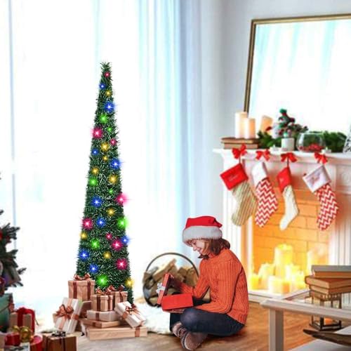 5ft Collapsible Pop Up Tinsel Christmas Tree