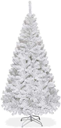Traditional White Xmas Tree: GYMAX 8FT Artificial Christmas Tree
