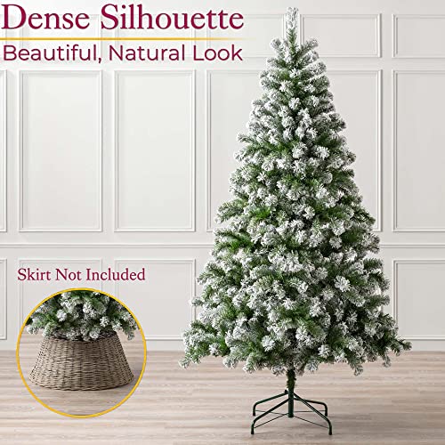 7ft Snowy Christmas Tree: Artificial Snow Frosted Spruce