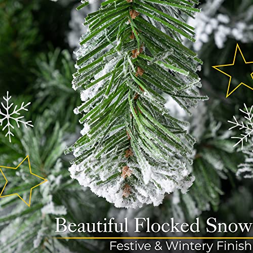7ft Snowy Christmas Tree: Artificial Snow Frosted Spruce